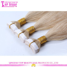New arrival tape in hair extentions best quality no tangle brazilian tape hair extensions
